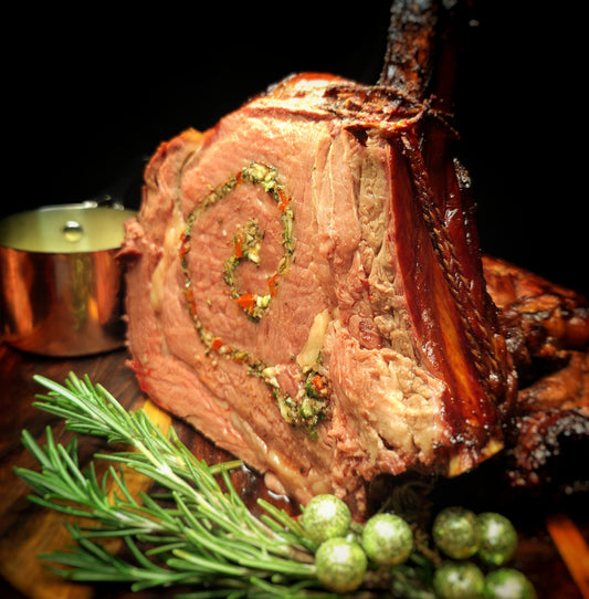 Rib Roast met Champagne saus en Truffel-Chimichurri vulling